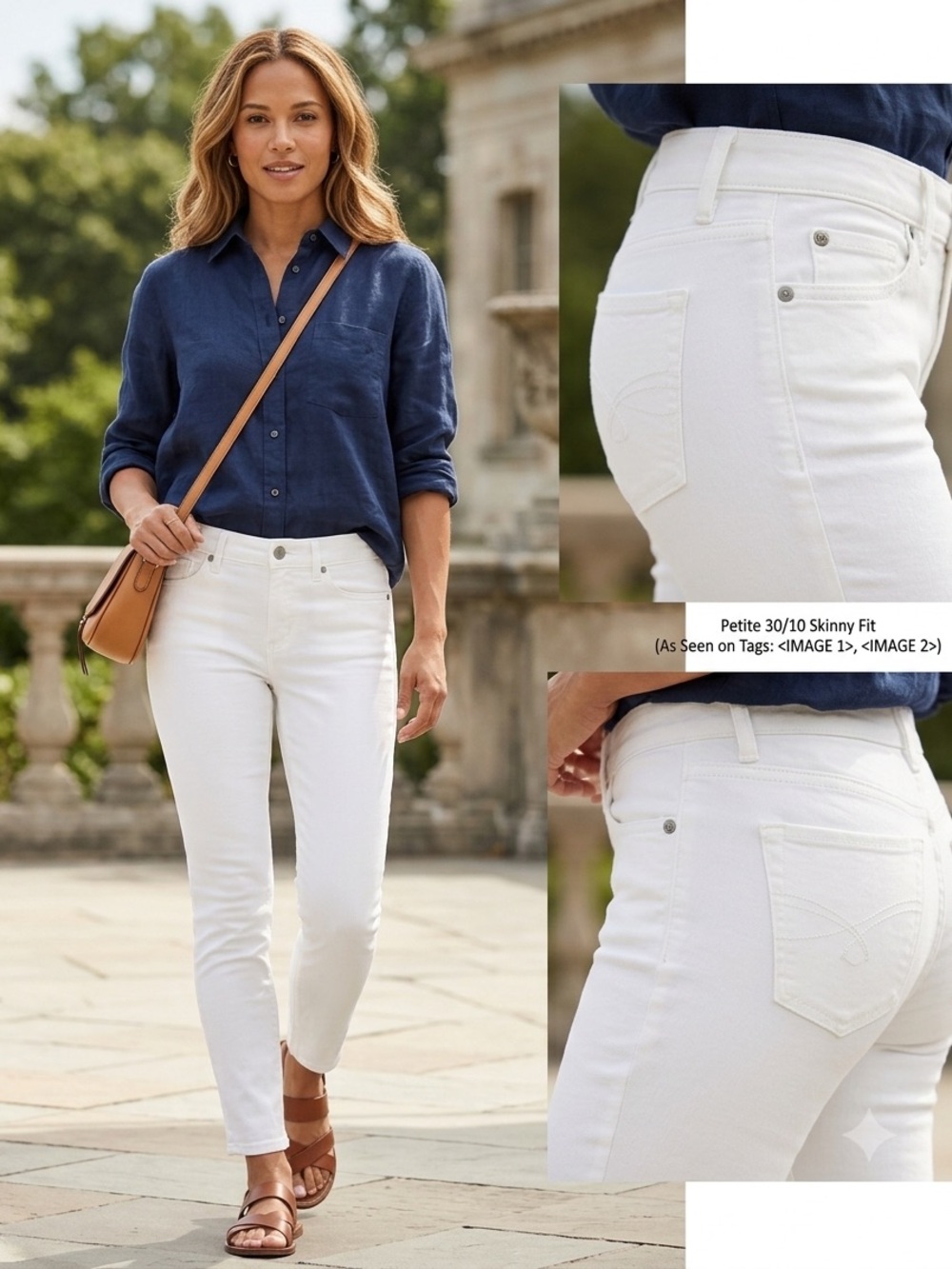 Banana Republic Mr Skinny Fit White Denim Jeans Women’s Petite 30/10 - Picture 3 of 13